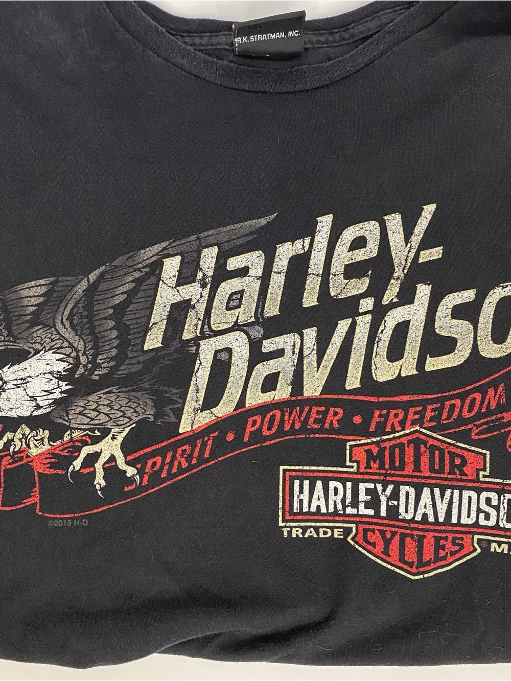 Harley-Davidson Black Tee with Eagle Logo “spirit power freedom” 2015 Florida